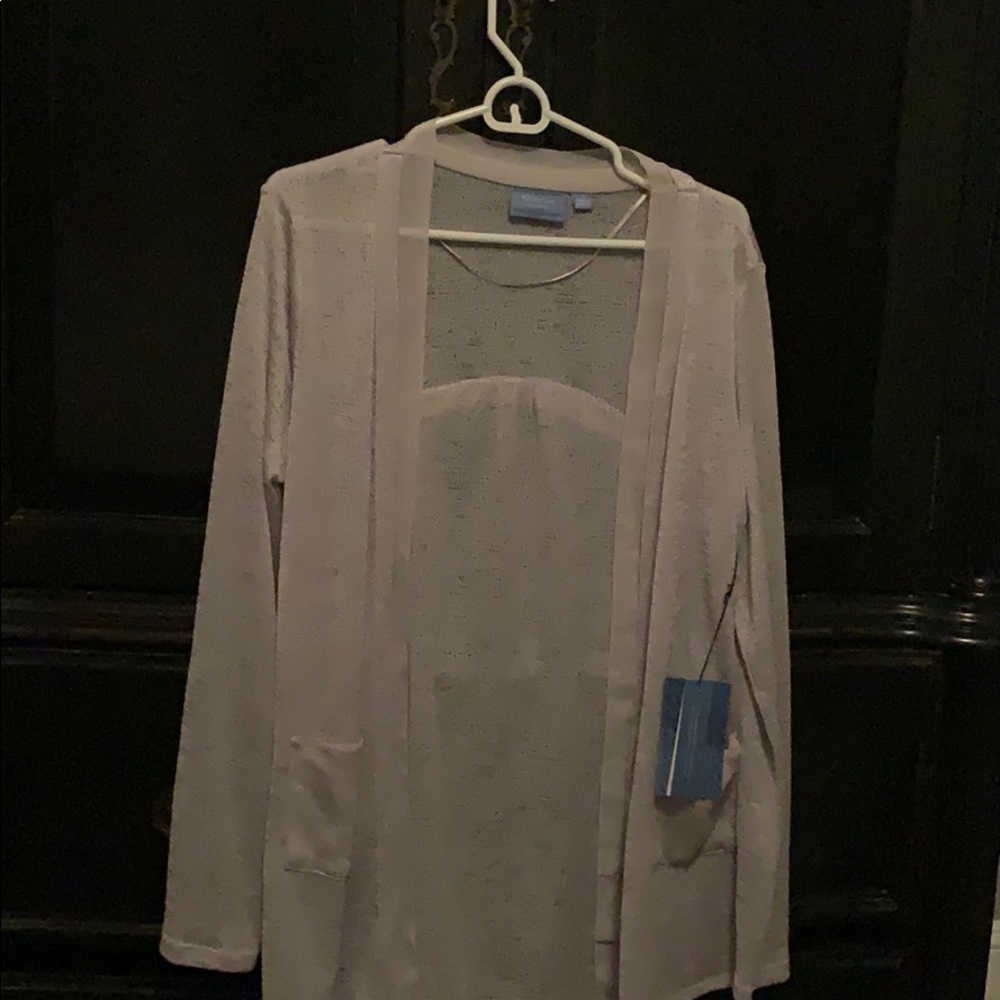 Simply Wang Gray Sheer Sweater BNWT